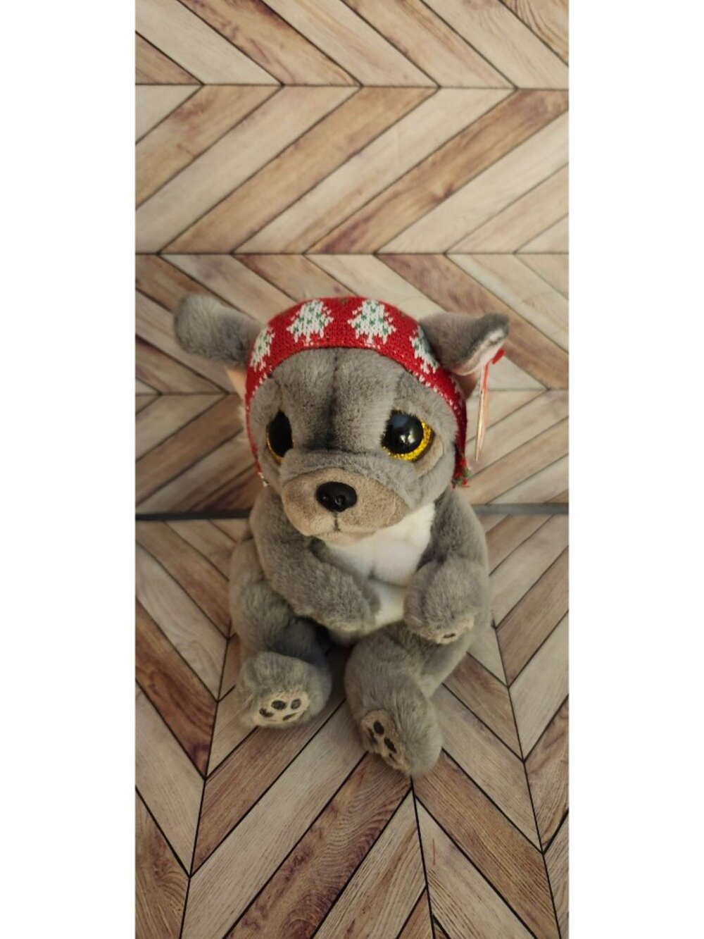 New Ty Beanie Bellies Nordic the Christmas Gray French Bull Dog 6" 2022